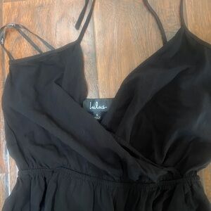 Lulu's Black Spaghetti Strap Jumpsuit